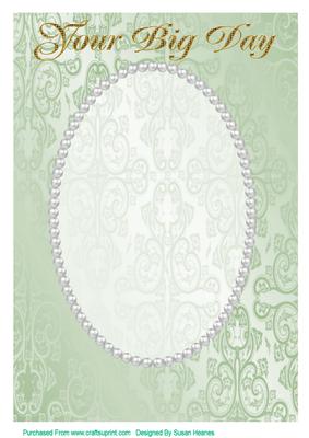 A4 Light Green Fancy, Pearl Card Front