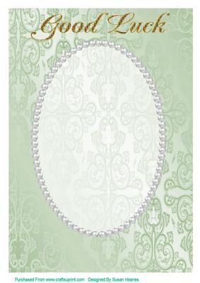 A4 Light Green Fancy, Pearl Card Front 5