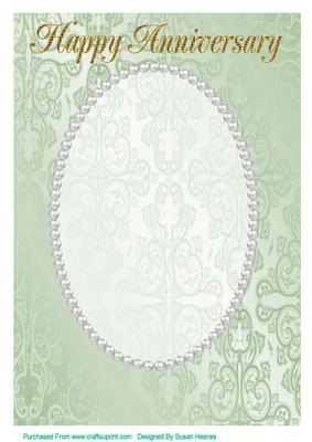 A4 Light Green Fancy, Pearl Card Front
