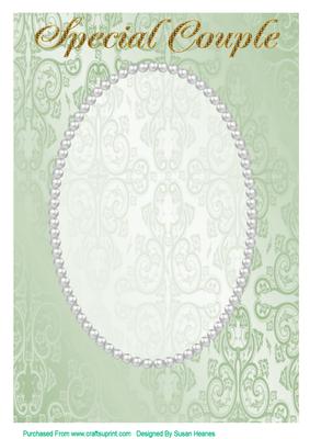A4 Light Green Fancy, Pearl Card Front 8