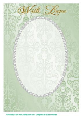 A4 Light Green Fancy, Pearl Card Front 9