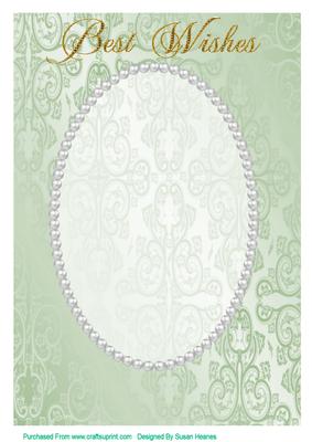 A4 Light Green Fancy, Pearl Card Front 10