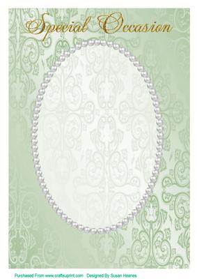 A4 Light Green Fancy, Pearl Card Front 11
