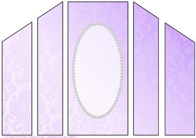 Lilac Gradient Damask and Pearl Theatre Card Base