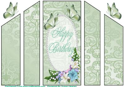 Green Floral Fantasy Theatre Card