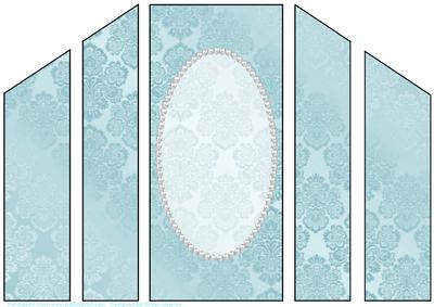 Duck Egg Blue Damask and Pearl Theatre Card Base