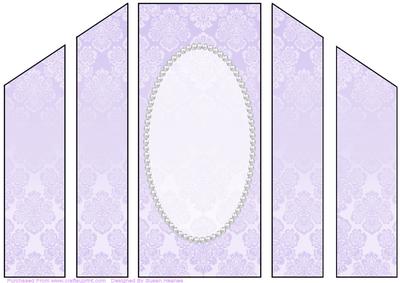 Lilac Damask and Pearl Theatre Card Base