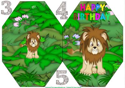 Jungle Happy Birthday Octagon Card 2