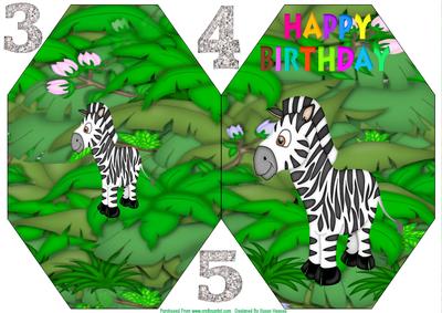 Jungle Happy Birthday Octagon Card 3