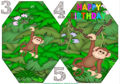 Jungle Happy Birthday Octagon Card 4
