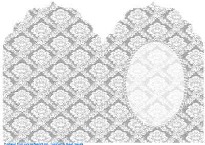 Silver and White Fancy, Pearl Elegant Top Card Base