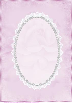 Pink Antique Rose, Lace and Pearl Card Front
