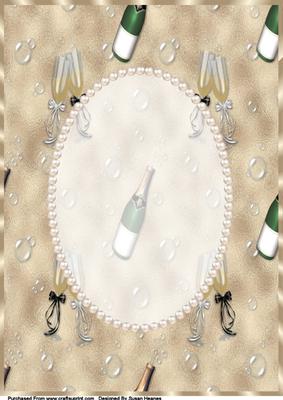 Celebration Champagne and Pearl Card Front