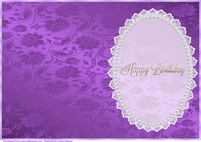 Jazzy Purple Floral, Lace and Pearl Insert 2