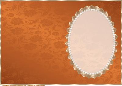 Rich Copper Floral, Gold Lace and Pearl Insert