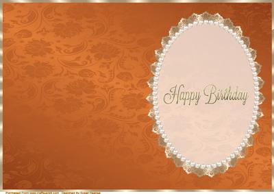 Rich Copper Floral, Gold Lace and Pearl Insert 2