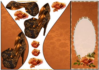 Black and Copper Lace Diva Shoes Teardrop