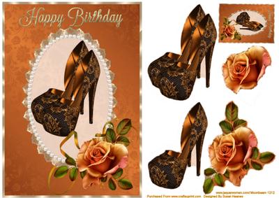 Black and Copper Lace Diva Shoes