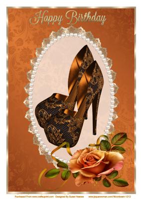 A4 Black and Copper Lace Diva Shoes