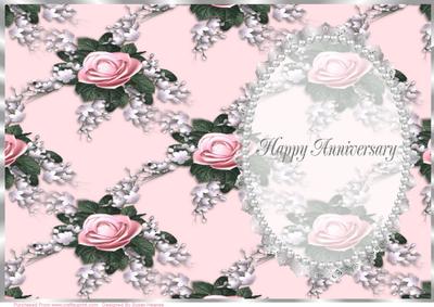 Pretty Pink Rose Spray, Lace and Pearl Insert 4