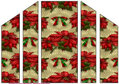 Beautiful Poinsettias and Ribbon Theatre Card Base