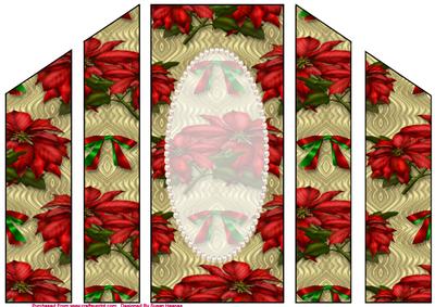 Beautiful Poinsettias, Ribbon and Pearls Theatre Card Base