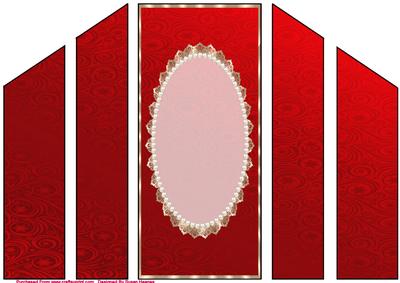 Red Snowflakes, Swirls, Lace and Pearls Theatre Card Base