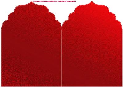 Red Snowflakes and Swirls Elegant Top Card Base