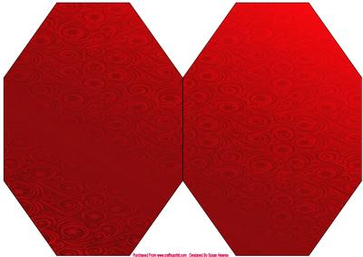 Red Snowflakes and Swirls Octagon Card Base