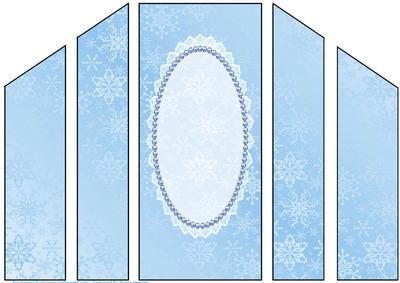 Blue Snowflake, Lace and Pearl Theatre Card Base