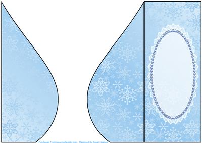 Blue Snowflake, Lace and Pearl Teardrop Card Base