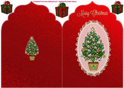 Oh Beautiful Christmas Tree Elegant Top Card
