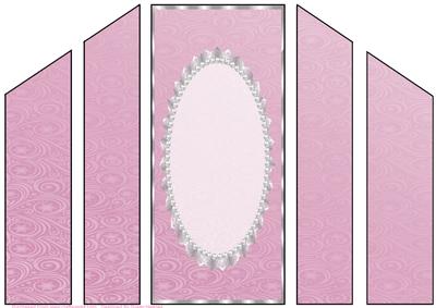 Pink Snowflake, Swirls, Lace and Pearl Theatre Card Base