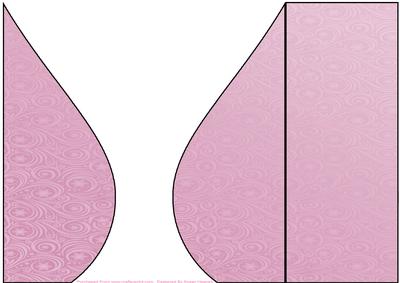 Pink Snowflake and Swirls Teardrop Card Base