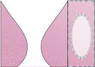 Pink Snowflake, Swirls, Lace and Pearl Teardrop Card Base