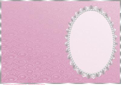Pink Snowflake, Swirls, Silver Lace and Pearl Insert