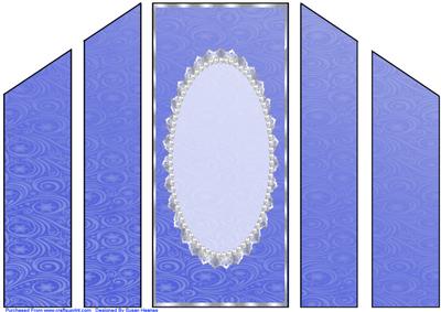 Blue Snowflake, Swirls, Lace and Pearl Theatre Card Base