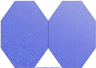 Blue Snowflake and Swirls Octagon Card Base