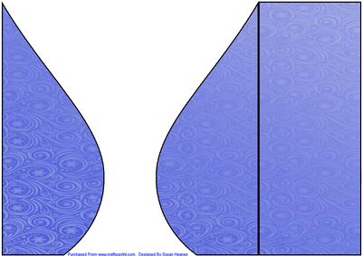 Blue Snowflake and Swirls Teardrop Card Base