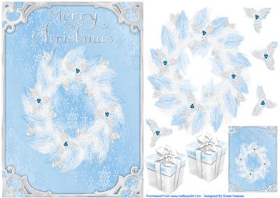 Blue and Silver Christmas Wreath