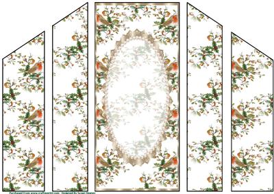 Robins, Holly, Gold Lace and Pearl Theatre Card Base