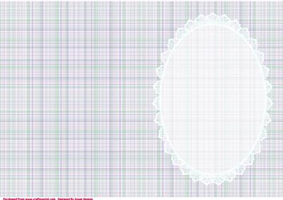 Green and Purple Plaid, with White Lace Insert