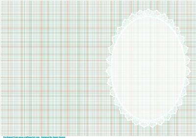 Shades of Green and Brown Plaid, with White Laceinsert
