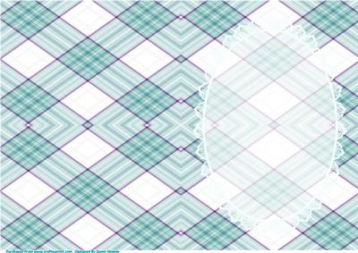 Shades of Green Plaid, with White Lace Insert