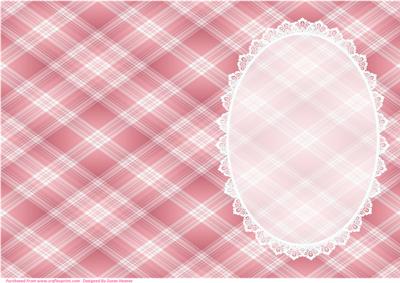 Shades of Pink Plaid, with White Lace Insert