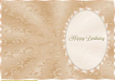 Cafe Au Lait Insert, with Lace and Pearls, Birthday