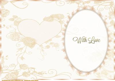 Cream Heart and Roses Insert, with Ivory Lace and Pearls