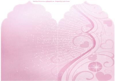 Pink Hearts and Swirls Elegant Top Card Base