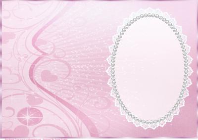 Pink Hearts and Swirls Insert, with Lace & Pearls