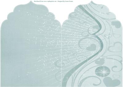 Green Hearts and Swirls Elegant Top Card Base